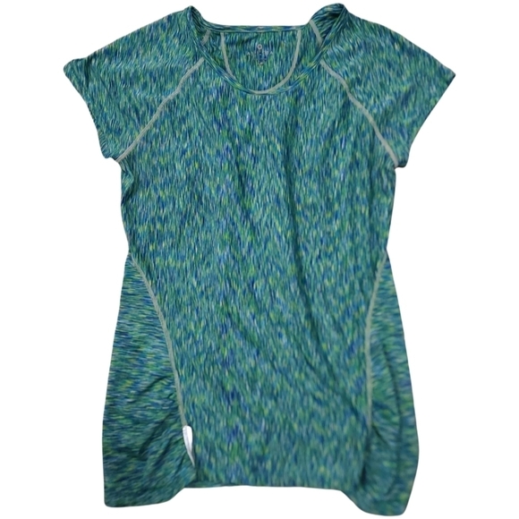 Athleta Pop Space Dye Shirt with Zipper Pocket in Green size XS - Picture 2 of 12